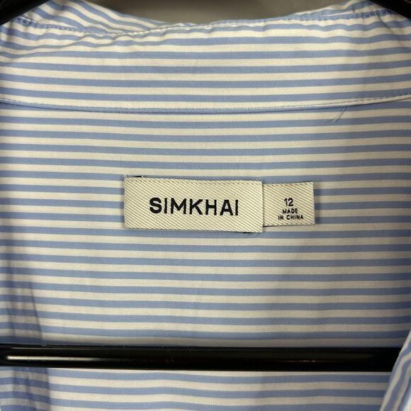 Simkhai Dress 12 Briar Wrap Effect Striped Maxi Shirt Belted Office Work Luxury - Picture 8 of 16